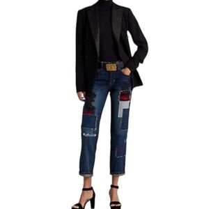 🆕Lauren Ralph Lauren Patchwork Relaxed Tapered Ankle Jeans